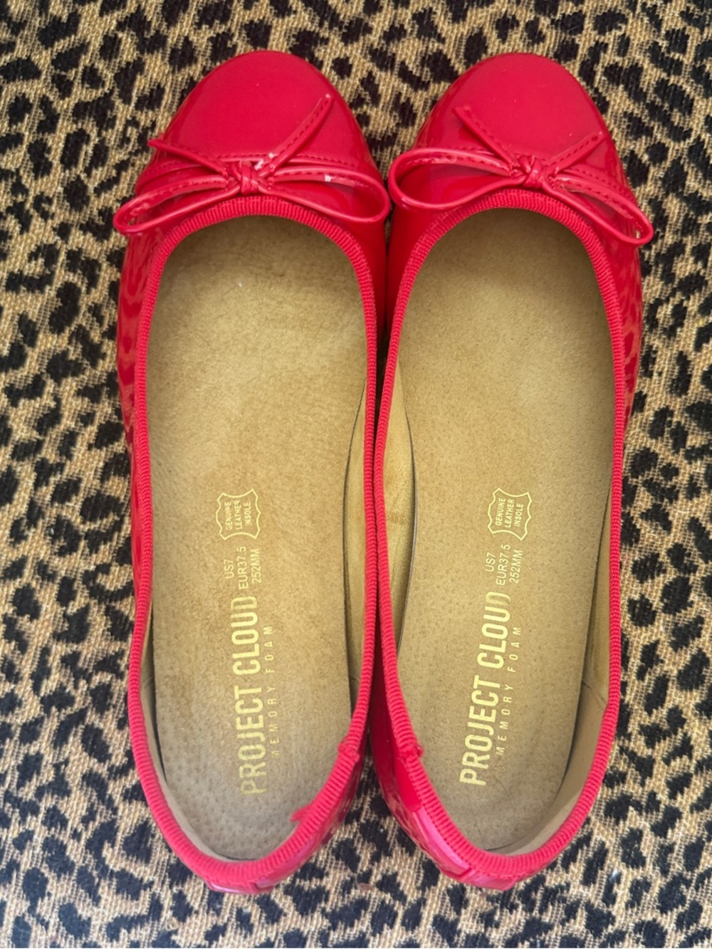 Project Cloud Red Ballet Flats with Bow